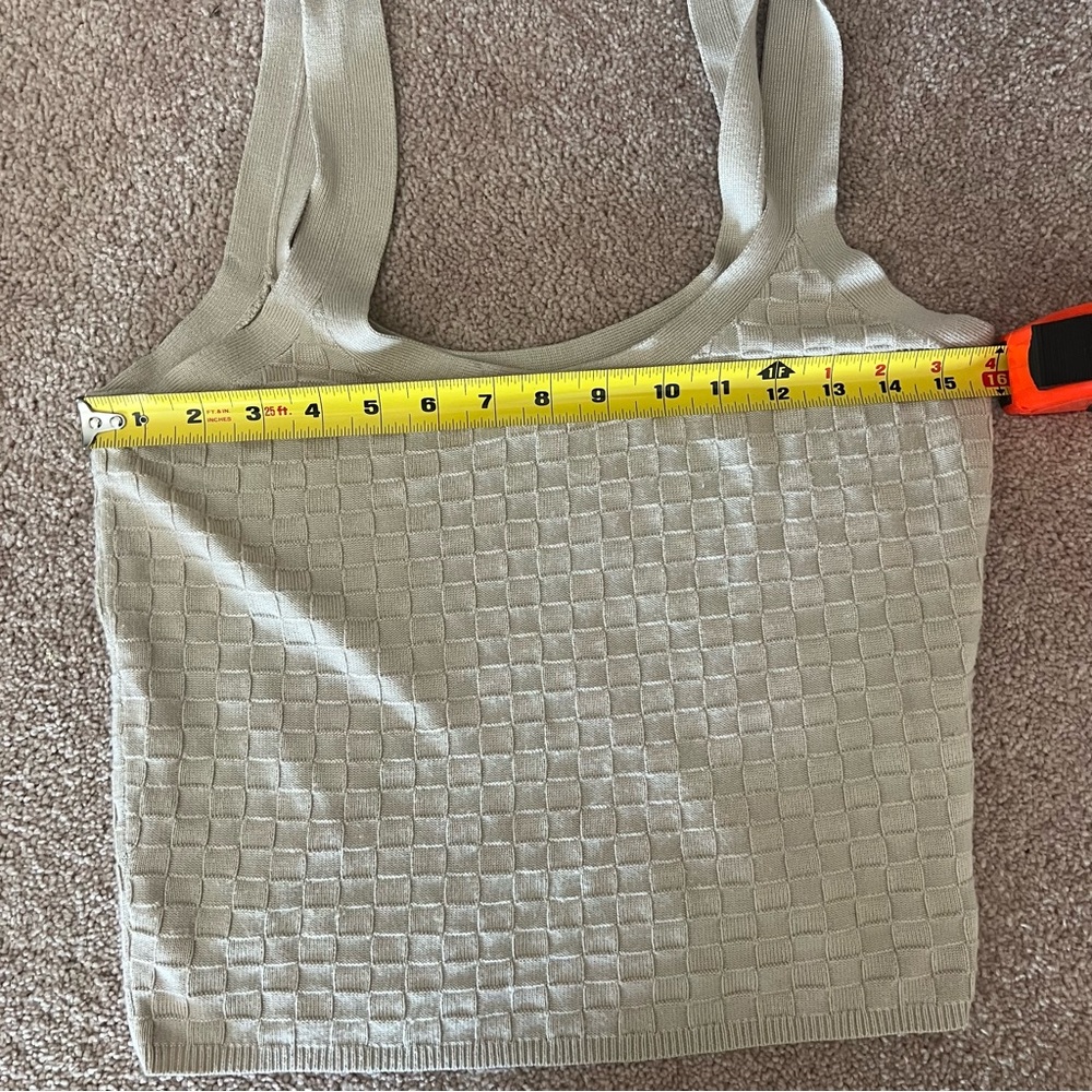 Abercrombie & Fitch Beige Checkered Tank Top - Picture 4 of 4